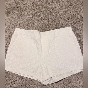 Elle White Flora Print Shorts